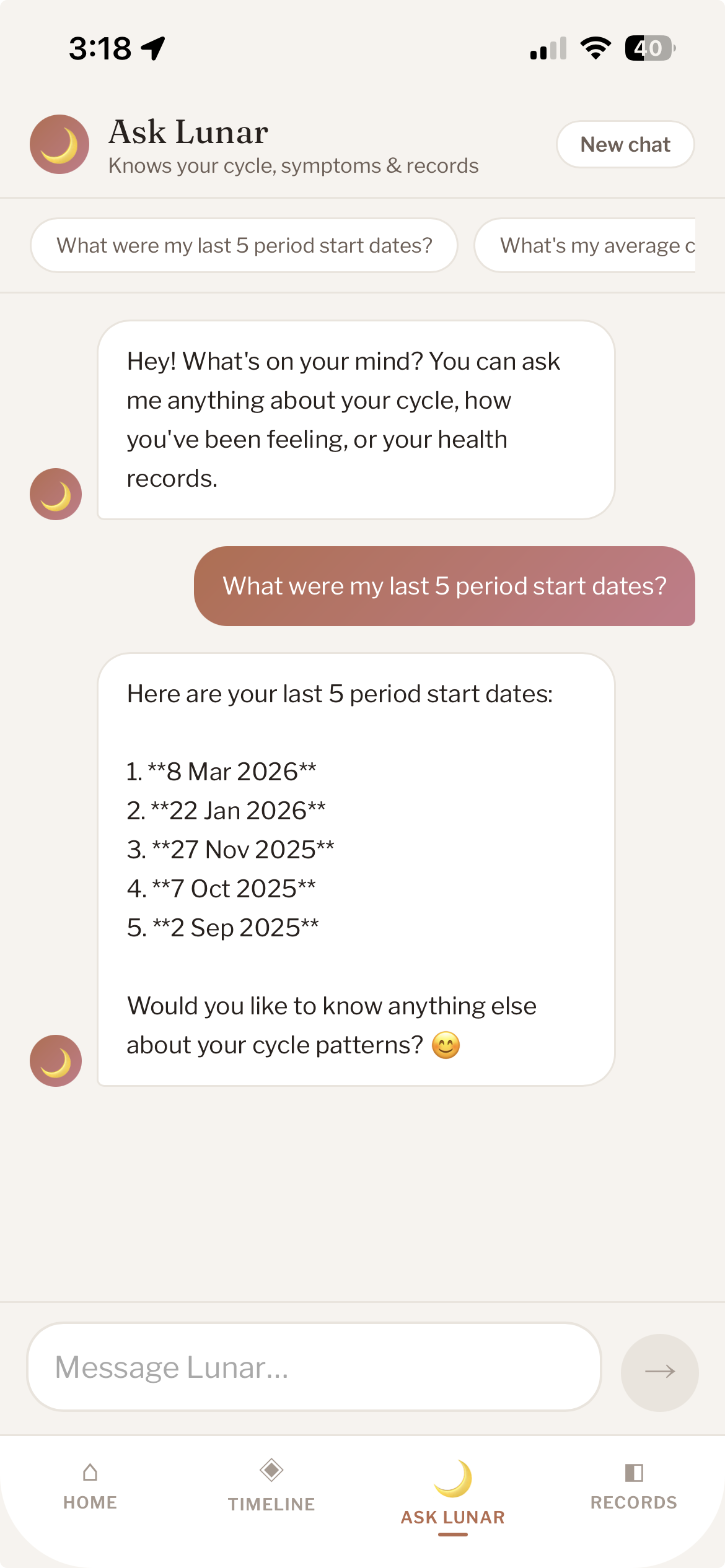 Lunar app